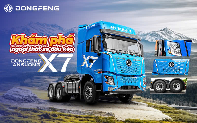 Ngoại thất hầm hố, mạnh mẽ của xe đầu kéo Dongfeng X7